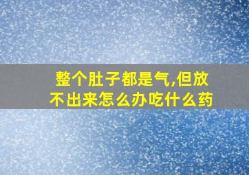 整个肚子都是气,但放不出来怎么办吃什么药