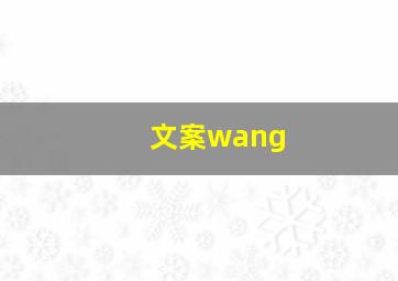 文案wang