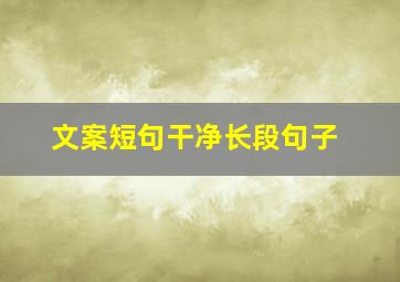 文案短句干净长段句子