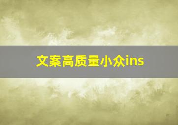 文案高质量小众ins