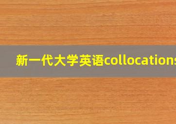 新一代大学英语collocations