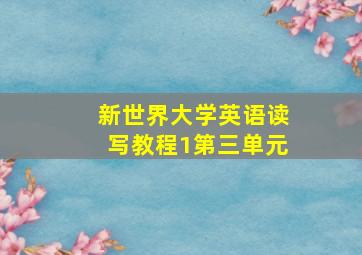 新世界大学英语读写教程1第三单元