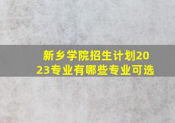 新乡学院招生计划2023专业有哪些专业可选