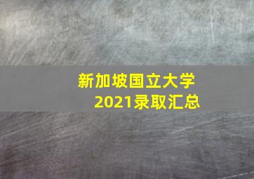 新加坡国立大学2021录取汇总