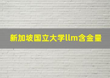 新加坡国立大学llm含金量