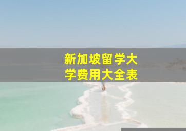 新加坡留学大学费用大全表