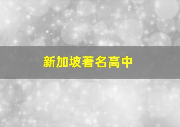 新加坡著名高中