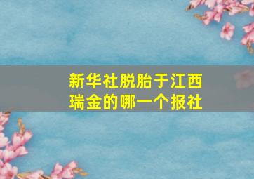 新华社脱胎于江西瑞金的哪一个报社