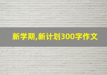 新学期,新计划300字作文