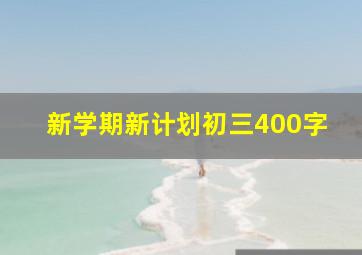 新学期新计划初三400字