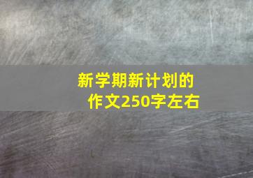 新学期新计划的作文250字左右