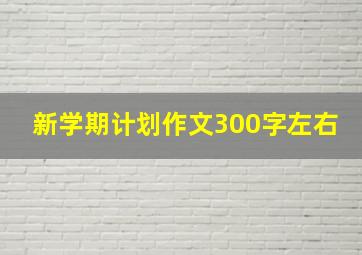 新学期计划作文300字左右