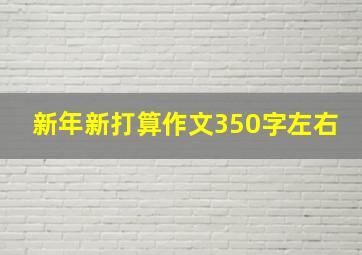 新年新打算作文350字左右