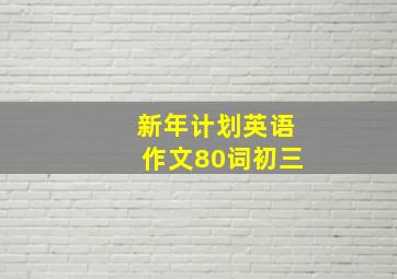 新年计划英语作文80词初三