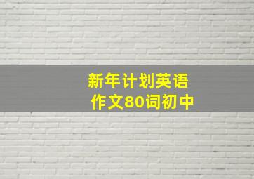 新年计划英语作文80词初中