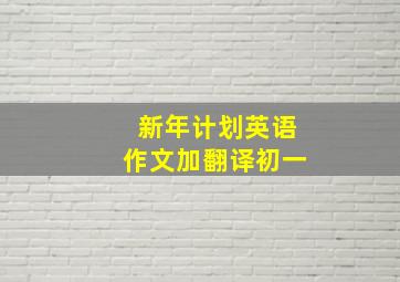 新年计划英语作文加翻译初一