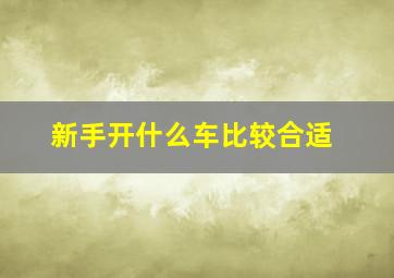 新手开什么车比较合适