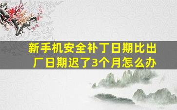 新手机安全补丁日期比出厂日期迟了3个月怎么办