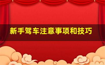 新手驾车注意事项和技巧