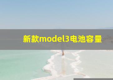 新款model3电池容量