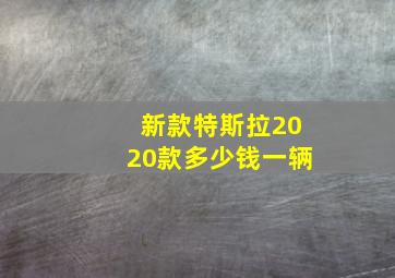 新款特斯拉2020款多少钱一辆