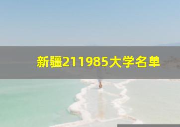 新疆211985大学名单