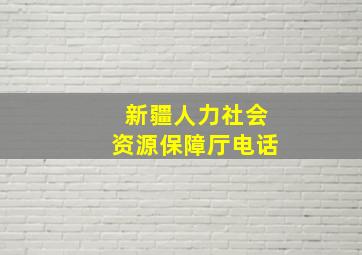 新疆人力社会资源保障厅电话