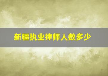 新疆执业律师人数多少