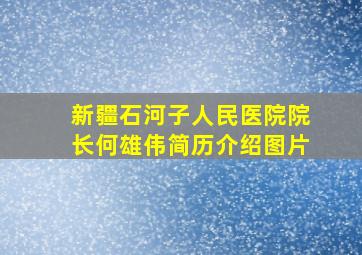 新疆石河子人民医院院长何雄伟简历介绍图片