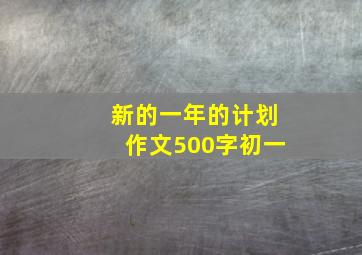 新的一年的计划作文500字初一