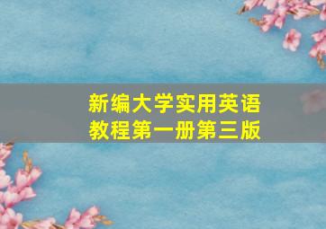 新编大学实用英语教程第一册第三版