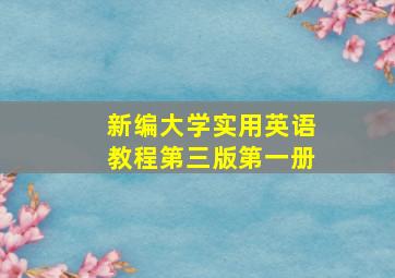 新编大学实用英语教程第三版第一册