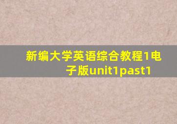 新编大学英语综合教程1电子版unit1past1