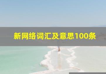 新网络词汇及意思100条