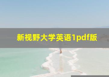 新视野大学英语1pdf版