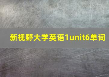 新视野大学英语1unit6单词