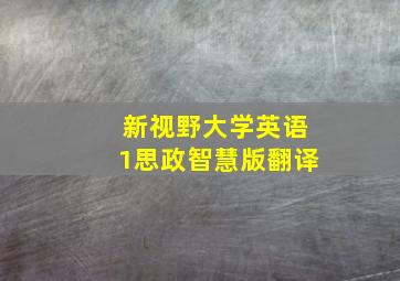 新视野大学英语1思政智慧版翻译