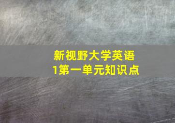 新视野大学英语1第一单元知识点