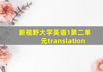 新视野大学英语1第二单元translation