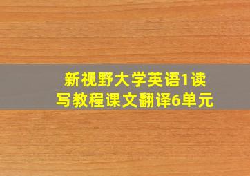 新视野大学英语1读写教程课文翻译6单元