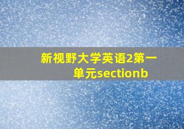 新视野大学英语2第一单元sectionb