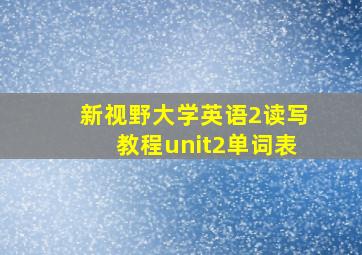 新视野大学英语2读写教程unit2单词表