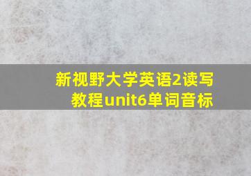 新视野大学英语2读写教程unit6单词音标