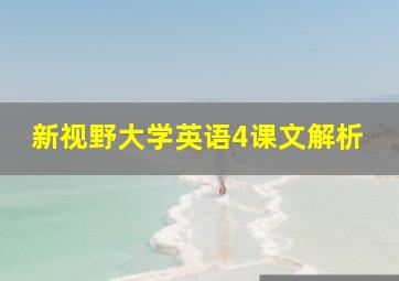 新视野大学英语4课文解析