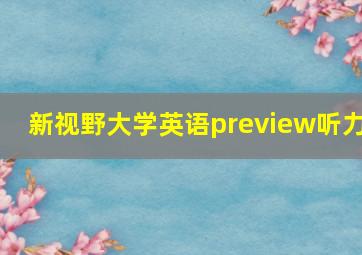 新视野大学英语preview听力