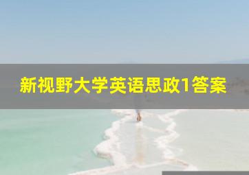 新视野大学英语思政1答案