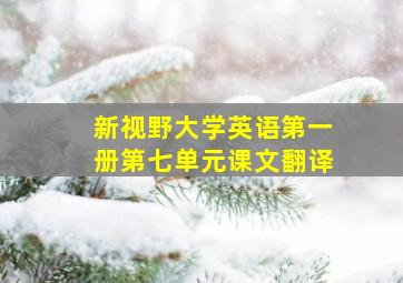 新视野大学英语第一册第七单元课文翻译