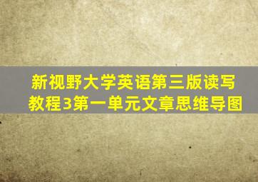 新视野大学英语第三版读写教程3第一单元文章思维导图