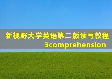 新视野大学英语第二版读写教程3comprehension