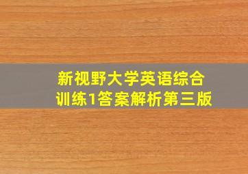 新视野大学英语综合训练1答案解析第三版